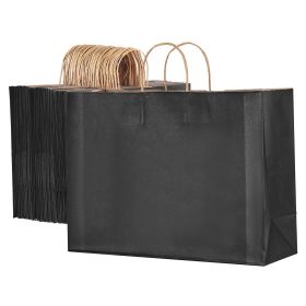 VEVOR Kraft Paper Bags with Handles, 100Pcs 16 x 6 x 12 in, Large Paper Grocery Bags, Reusable & 100% Recycled Take-Out Sacks