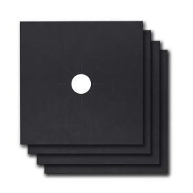 4-Pack Reusable Nonstick Stovetop Burner Protector Liner (Option: Black)